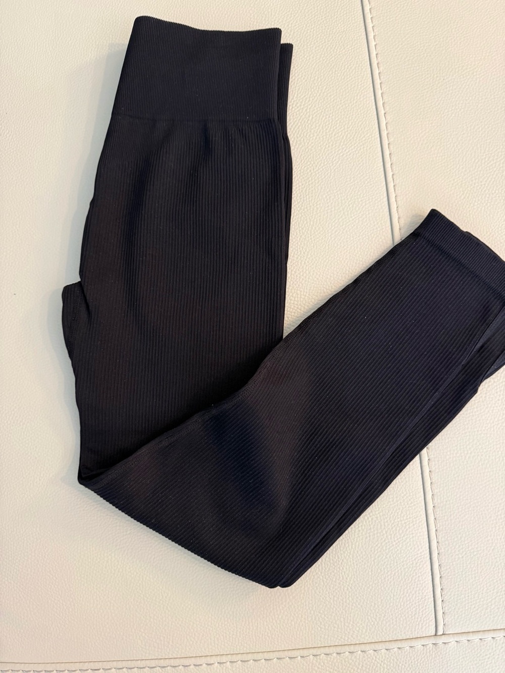 OQQ New size Large  Black Ribbed Leggings
